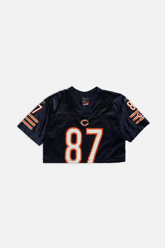 Rework Crop Chicago Bears NFL Jersey - S Zip-up Sweatshirt Look