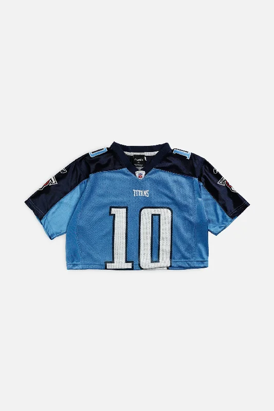 Rework Crop Tennessee Titans NFL Jersey - S Hoodie Sweatshirt for Fall