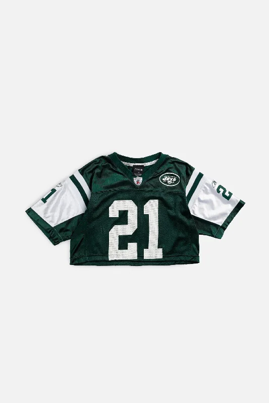 Rework Crop NY Jets NFL Jersey - XS Pullover Hoodie Sweatshirt