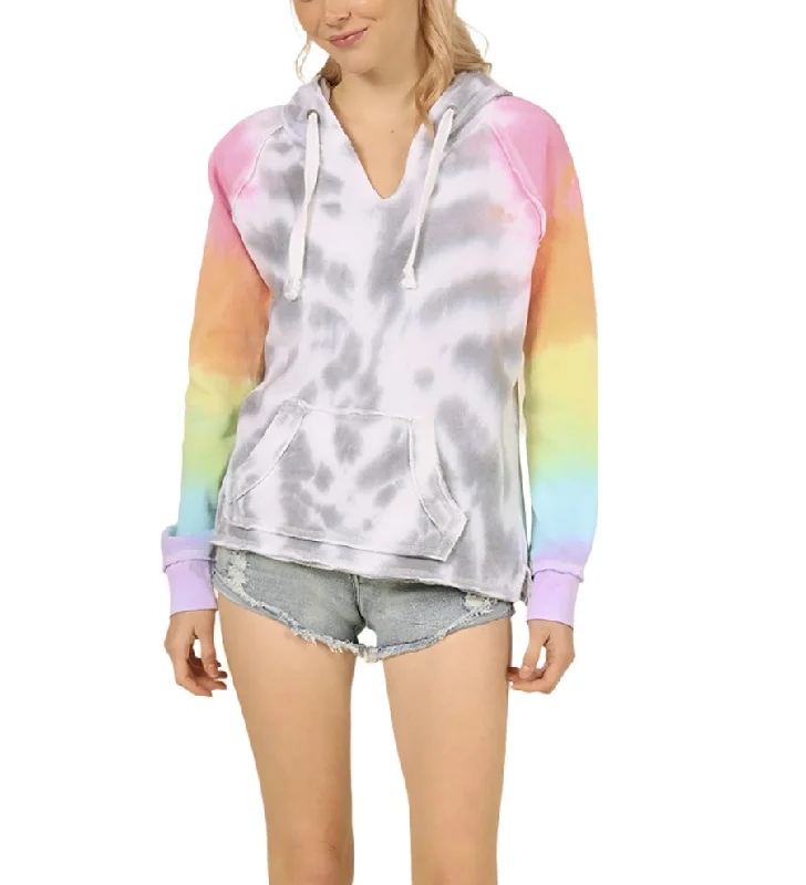 Vintage Havana/Ocean Driven Firework Tie Dye Burnout Hoodie OD9313 Zip-up Hoodie for Women