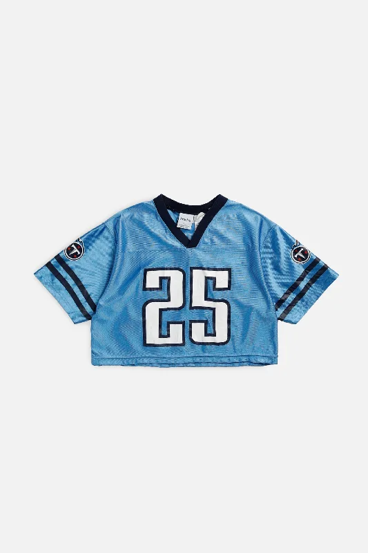 Rework Crop Tennessee Titans NFL Jersey - M Modern Hoodie Sweatshirt