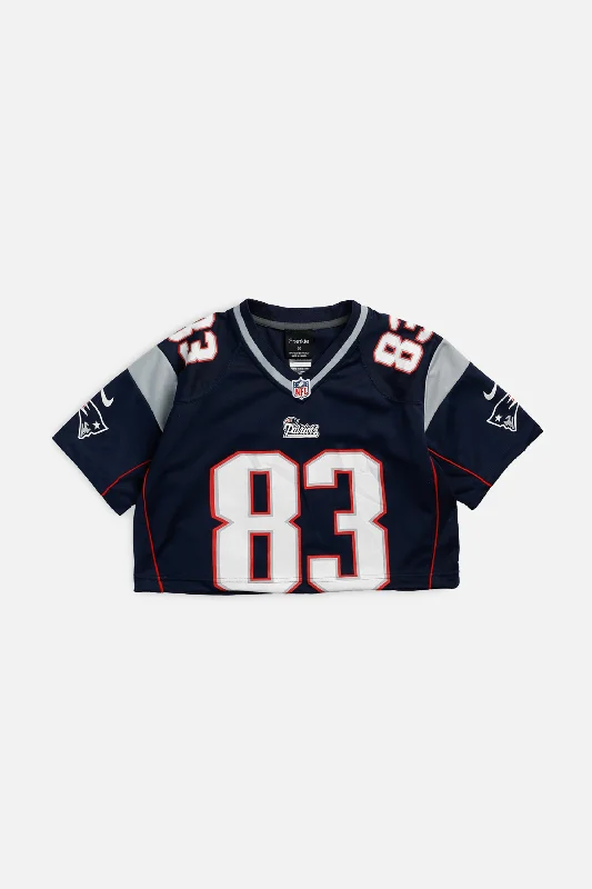 Rework Crop New England Patriots NFL Jersey - XS Oversized Hoodies for Women