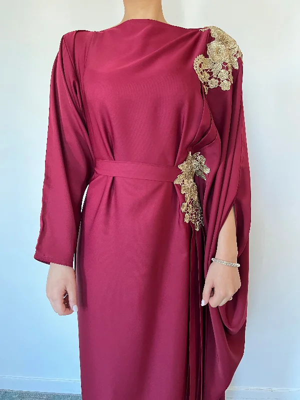 OLYMPEA CHERRY RED DRESS Boho Style Robe