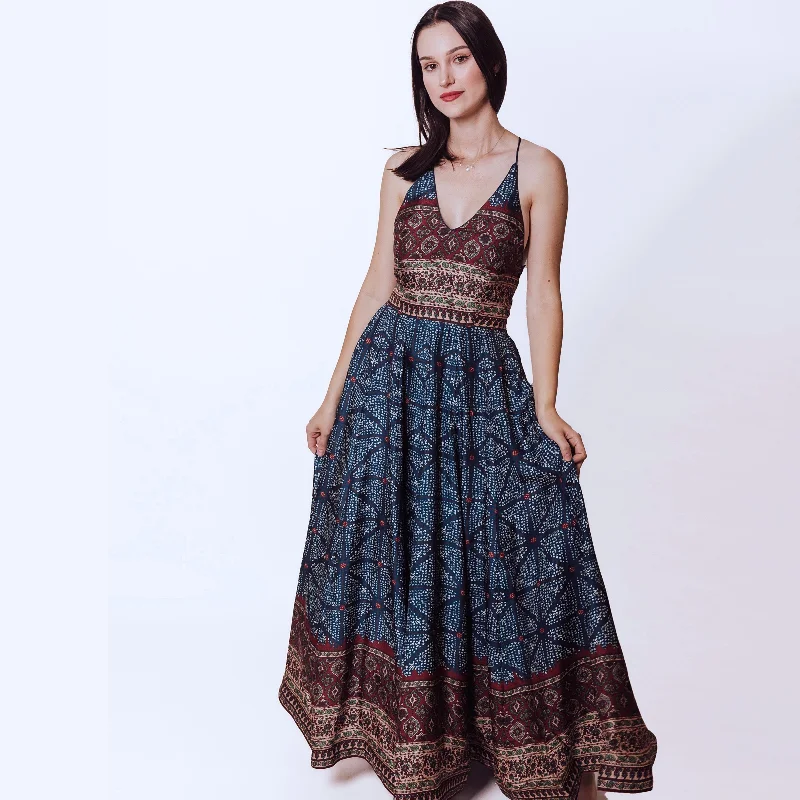 Elara Flowy Soft Silk Gown Elegant Lace Gown