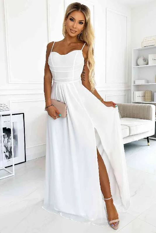 Spaghetti Strap Sweetheart Neck Split Dress Comfy Robe Gown