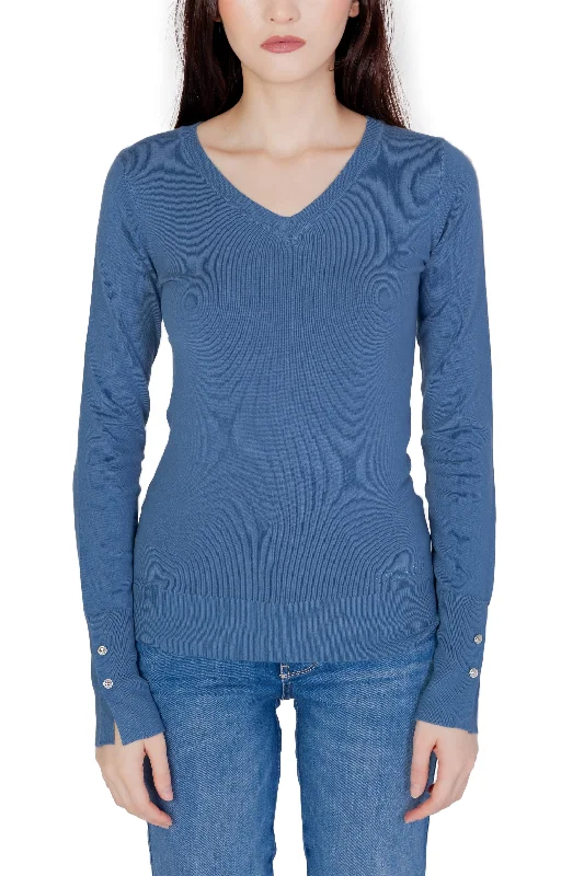 Guess  Women's Rib Knit V-Neck Sweater Best sweaters for travel