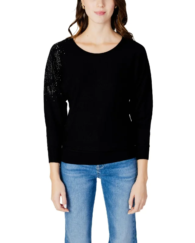 Guess  Women's Crystal Embellished Knitwear Sweater - Black Christmas sweaters