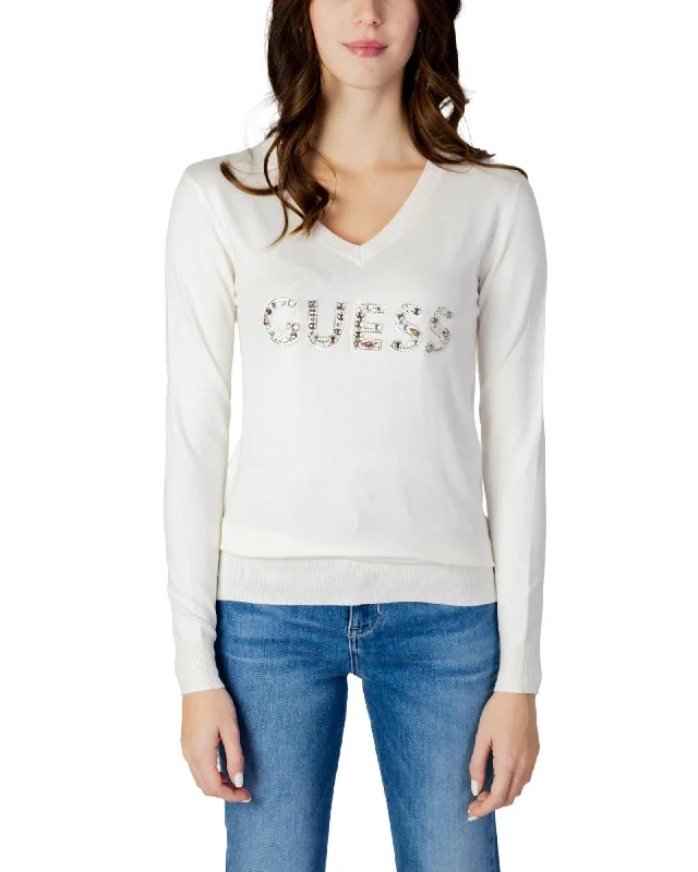 Guess  Women's V-Neck Embellished Sweater Soft-touch sweaters