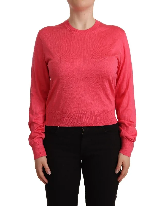 Dolce & Gabbana  Ribbed Knit Sweater in Pink Turtleneck sweaters