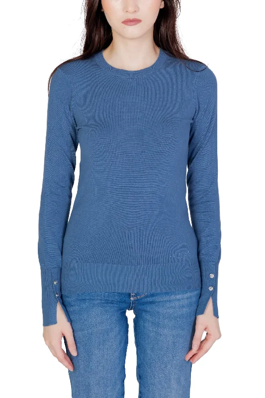 Guess  Womens Long Sleeve Crew Neck Sweater Blue Outdoor sweaters