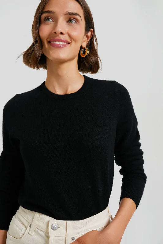 Black Cashmere Crewneck Sweater Vintage sweaters