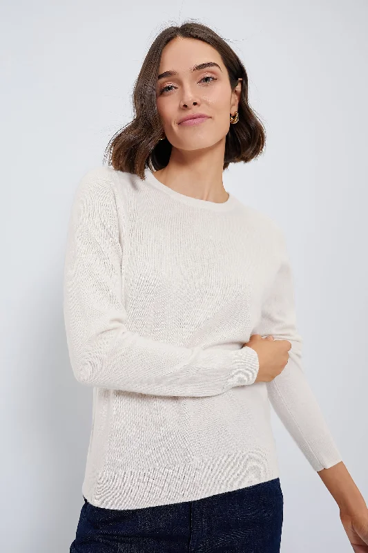 Ivory Cashmere Crewneck Sweater Discounted sweaters