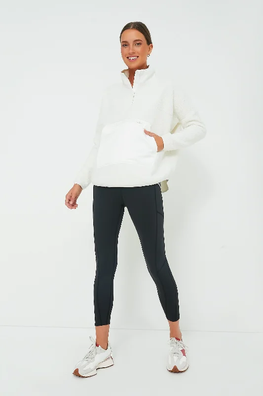 White Fleece Cady Quarter Zip Adidas sweaters