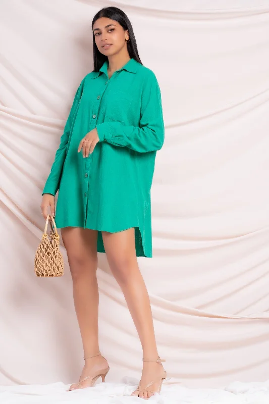 Green Oversized Shirt Dress Best mini dresses for summer vacation