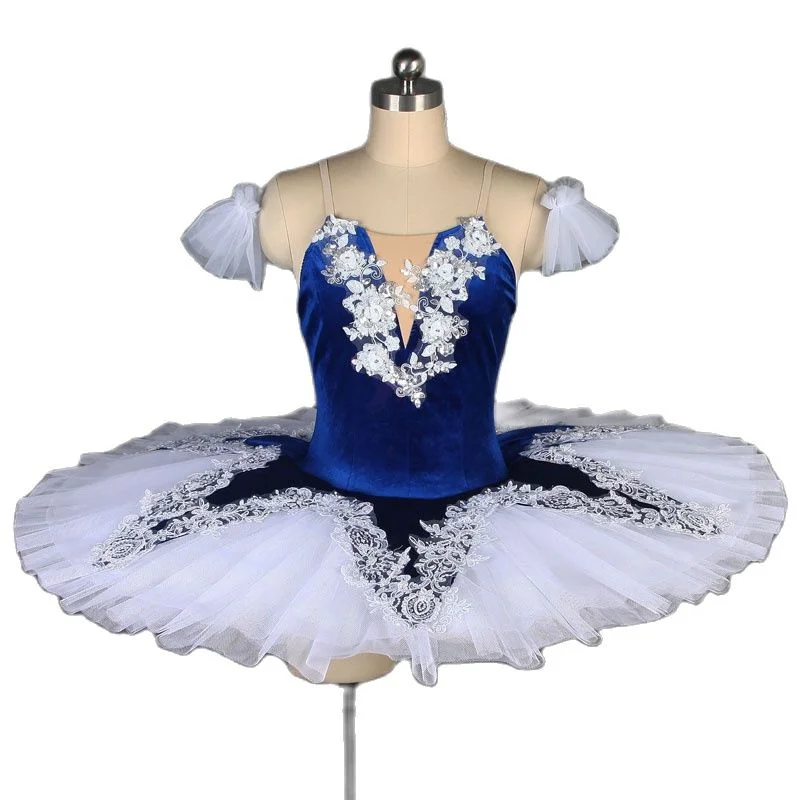 #TTLL06 Beautiful Blue Velvet -Pre-Professional Pancake Tutu Comfortable unclassified skirts