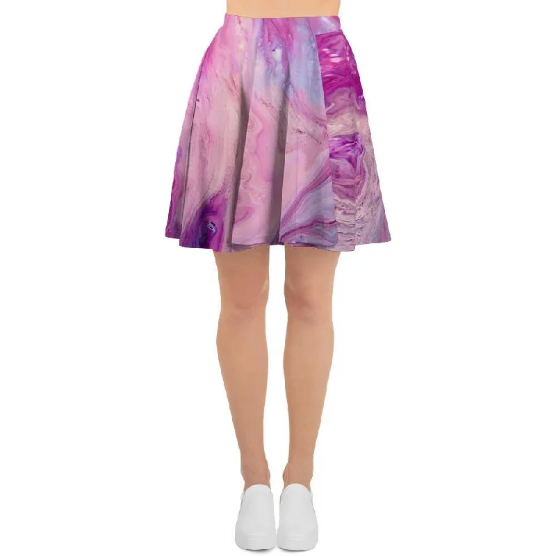 Purple Marble Women's Skirt Satin unclassified skirts