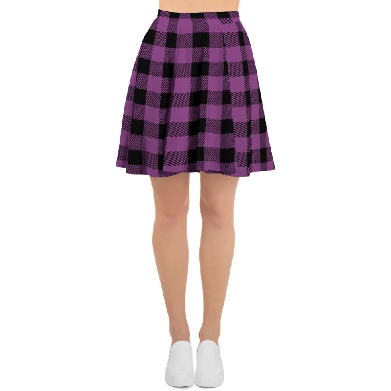 Purple Plaid Women's Skirt Designer unclassified skirts