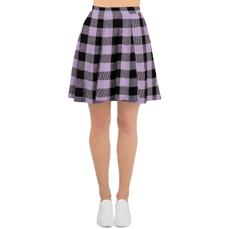 Purple Violet Plaid Women's Skirt Gothic unclassified skirts