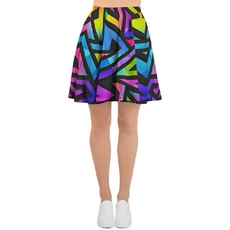 Rainbow Geometric Abstract Women's Skirt Petite unclassified skirts