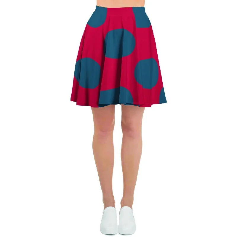 Red And Blue Polka Dot Women's Skirt Casual chic unclassified skirts