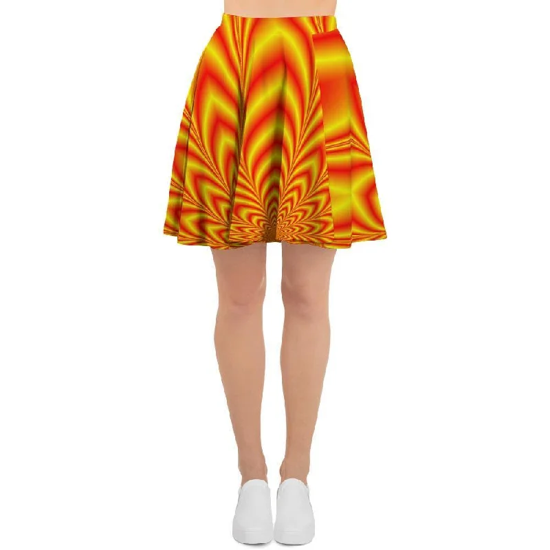 Red and Yellow Abstract Optical illusion Women's Skirt Club unclassified skirts