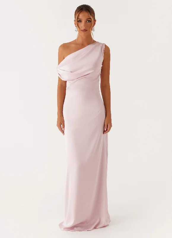 Heart Of Glass Satin Maxi Dress - Pink Comfortable maxi dresses for everyday wear