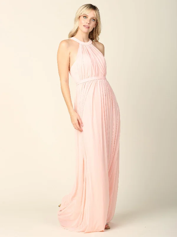 Long Halter Bridesmaids Dress Anniversary maxi dresses