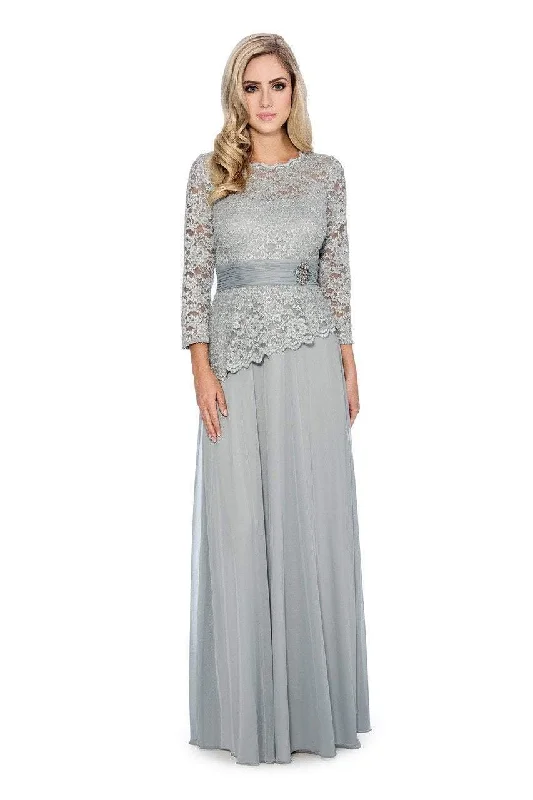 Decode 1.8 - Long Sleeve Lace Peplum Evening Dress 184004 - 1 pc Sage In Size 2 Available Sequin party dresses