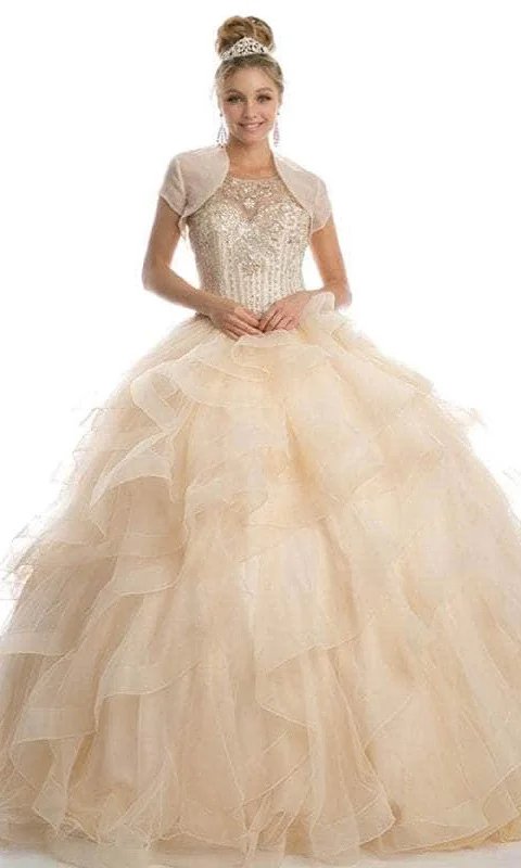 Juliet Dresses 1423 - Ruffled Beaded Scoop Quinceanera Gown Street style party dresses