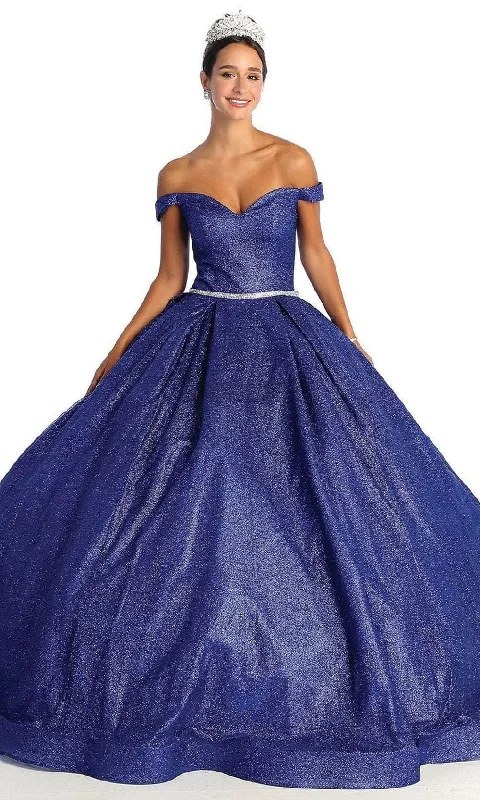 May Queen LK176 - Off Shoulder Glittered Ballgown Edgy party dresses