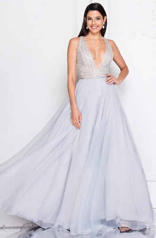 Terani Couture - 1811P5814 Embellished Deep V-neck Ballgown Summer party dresses