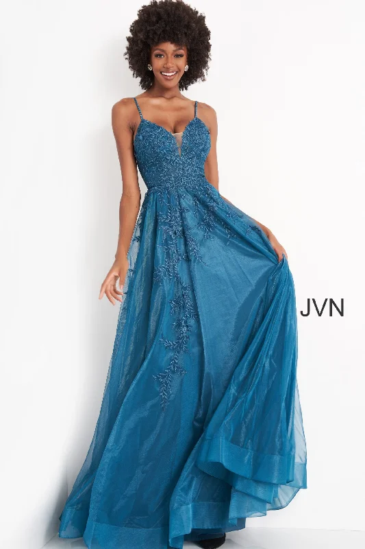 Applique Sleeveless A-line Gown by Jovani 02266 Wrap unclassified dresses