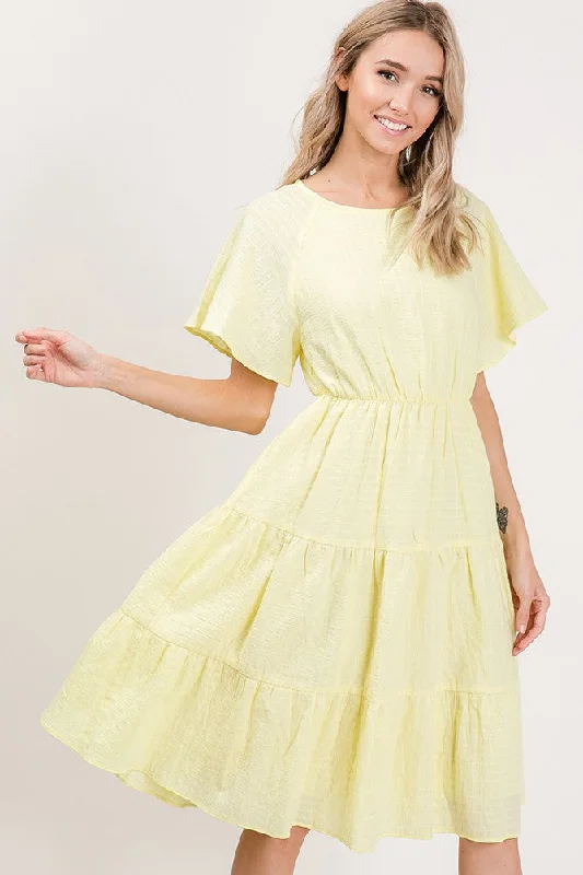 Aubrey Woven Dress in Lemon Drop Floral unclassified dresses