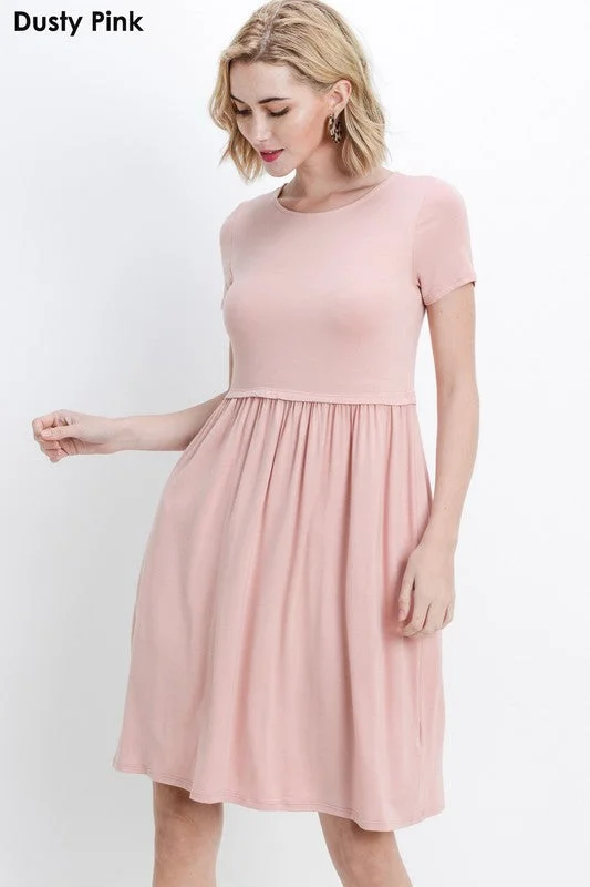 Bailey Loose Shift Dress in Dusty Pink Silk unclassified dresses