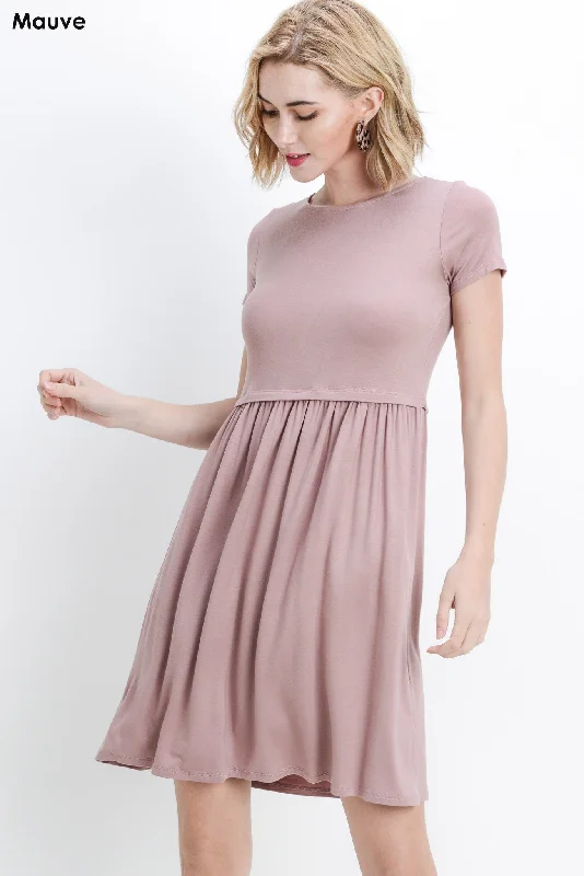 Bailey Loose Shift Dress in Mauve Preppy unclassified dresses