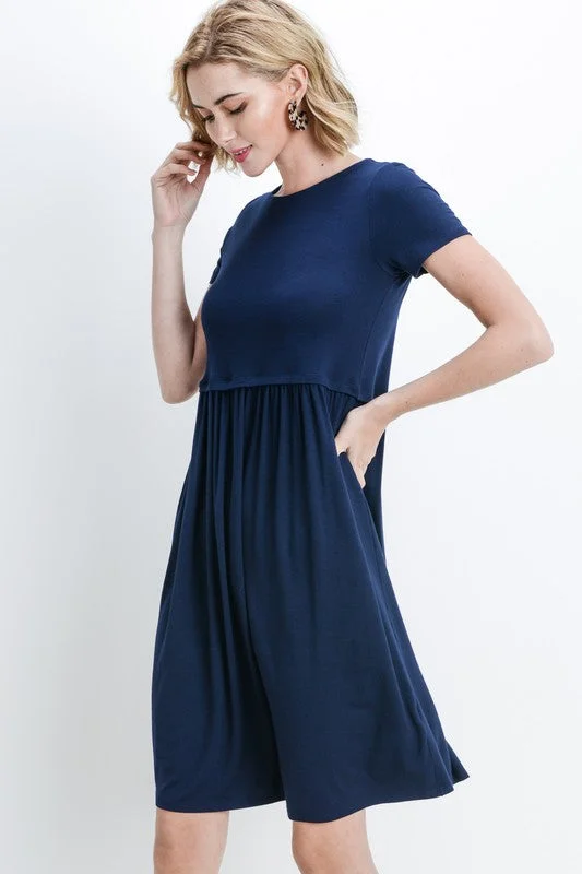 Bailey Loose Shift Dress in Navy Casual chic unclassified dresses