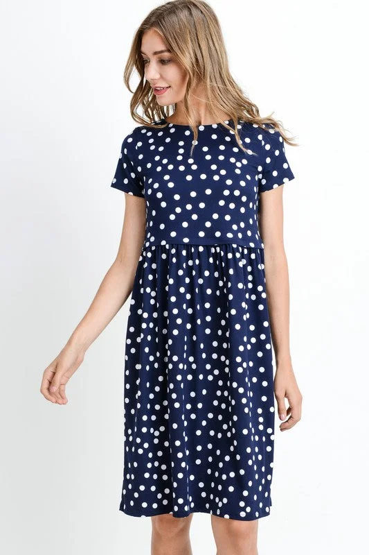 Bailey Polka Dot Dress in Navy Metallic unclassified dresses