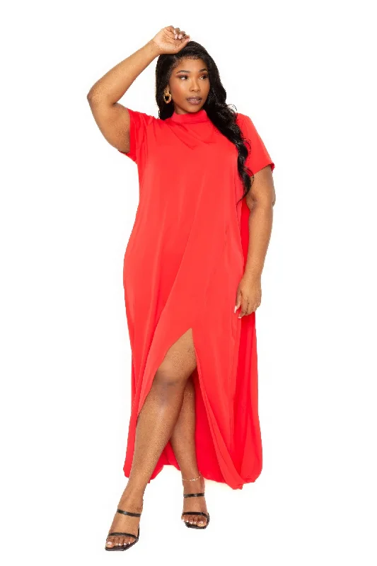 “Don’t Mock Me” Orange Red Cape Dress Lounge unclassified dresses