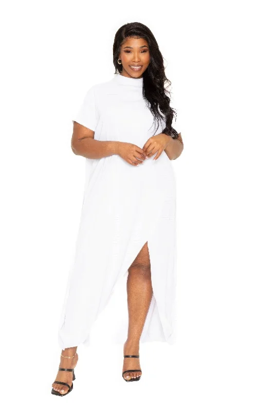 “Don’t Mock Me” White Cape Dress Sexy unclassified dresses