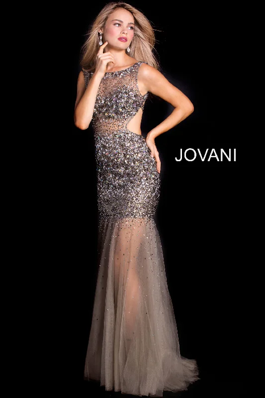 Beaded Sheer Fitted Sleeveless Gown by Jovani 171100 Designer unclassified dresses