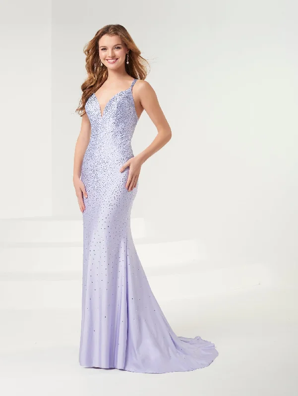 Beaded Spandex Strappy Back Trumpet Dress by Panoply 14090 Embroidered unclassified dresses