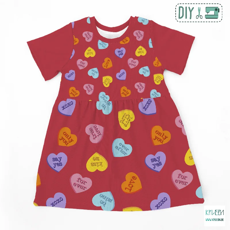 Candy hearts cut and sew dress Smocked unclassified dresses