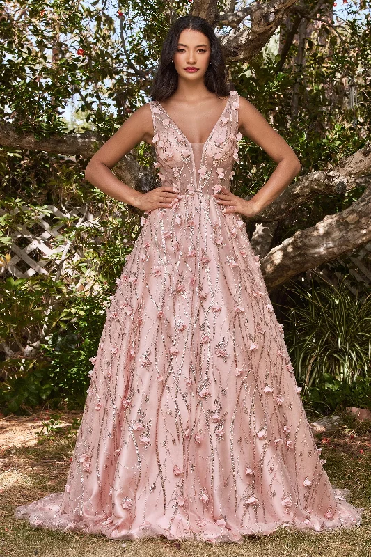 **Cinderella Divine CB085: Enchanting Floral AppliquÃ© Ballgown for Unforgettable Occasions** Maternity floral dresses