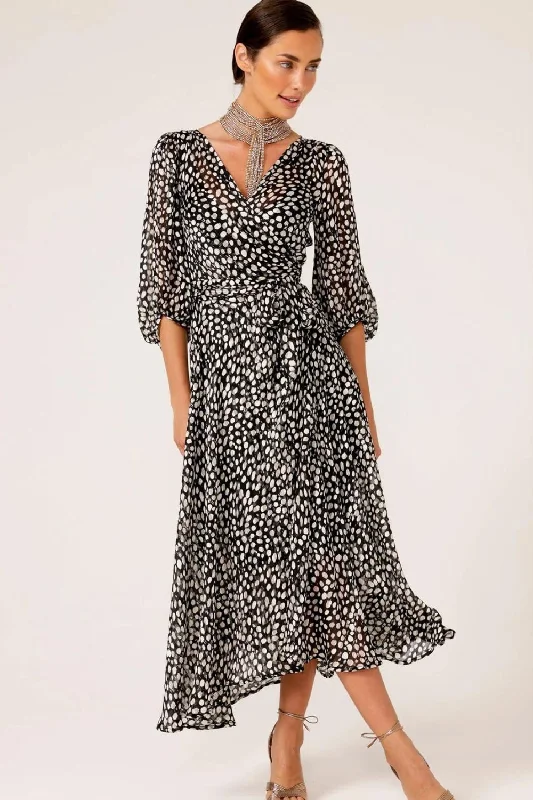 Cloudland Wrap Dress | Black White Spot Trendy new unclassified dresses