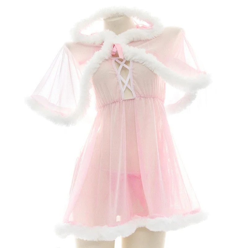 Cute pink cape dress yv30716 Breathable unclassified dresses