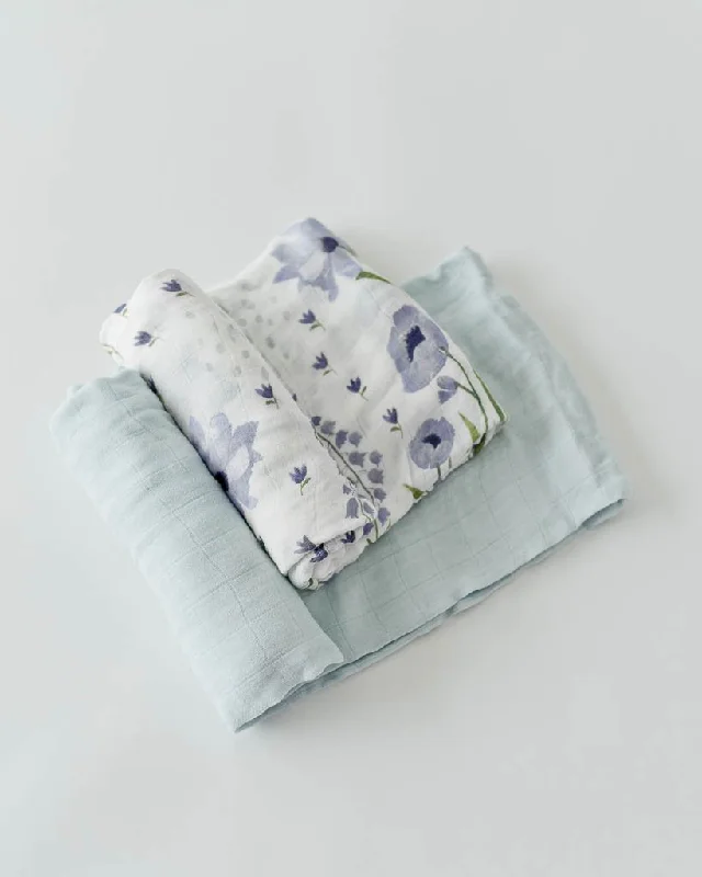 Deluxe Muslin Swaddle 2-Pack- Blue Windflower Discounted unclassified dresses