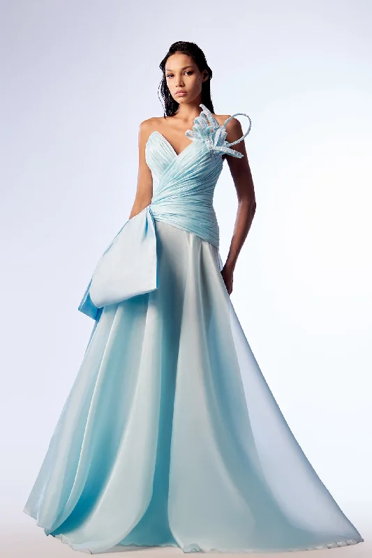 Draped taffeta and organza dress Date night unclassified dresses