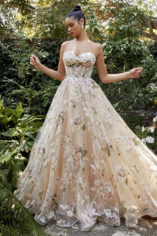 Enchanting Floral Ballgown: Bloom in Timeless Elegance with [Brand Name] Tiered floral dresses