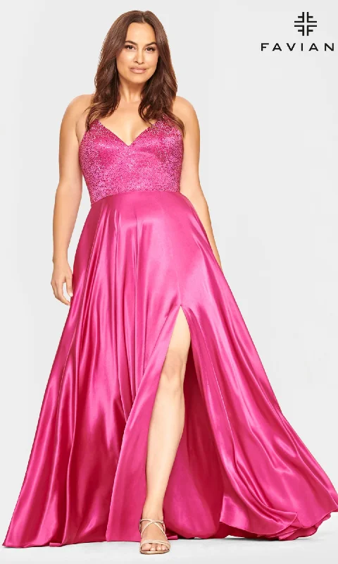 Faviana Plus-Size Prom Dress with Strappy Back Corset unclassified dresses