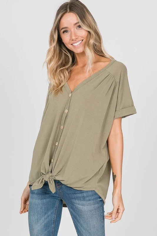 Forget Me Knot Tee in Dusty Olive Beach unclassified dresses